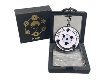 Naruto & Sasuke Rotating Metal Keychain Pendant – Official Gift Box Edition