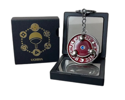 Naruto & Sasuke Rotating Metal Keychain Pendant – Official Gift Box Edition